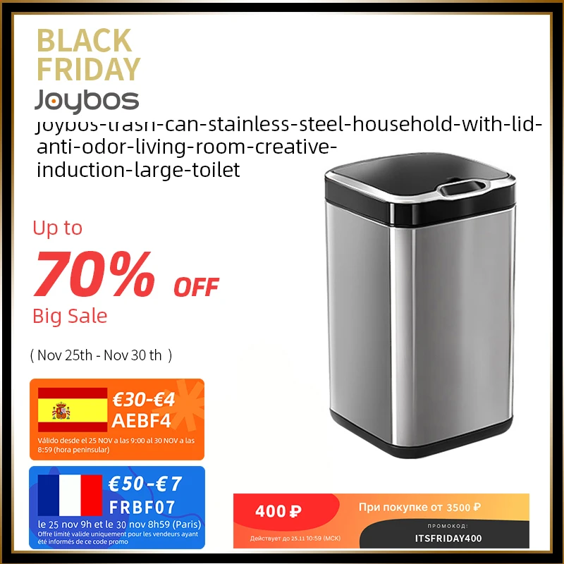 Joybos stainless steel trash can for home with lid and odor protection for living room creative induction large
Joybos stainless steel trash can for home with lid and odor protection for living room creative induction large