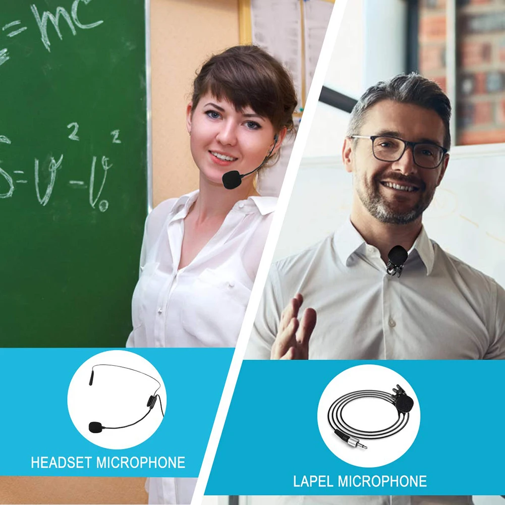 Wireless Microphone System 3.5/6.35 mm Wireless Mic with Transmitter Mini Receiver Headset and Lavalier Microphone
Wireless Microphone System 3.5/6.35 mm Wireless Mic with Transmitter Mini Receiver Headset and Lavalier Microphone