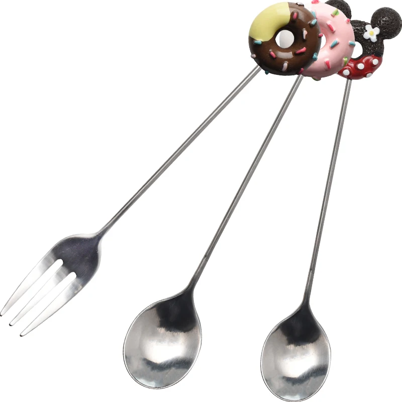 Candy Color Creative Cartoon Spoon and Fork Stainless Steel With Long Handle For Coffee/Tea/Cake/Snack Kitchen Tableware Kid 
Candy Color Creative Cartoon Spoon and Fork Stainless Steel With Long Handle For Coffee/Tea/Cake/Snack Kitchen Tableware Kid