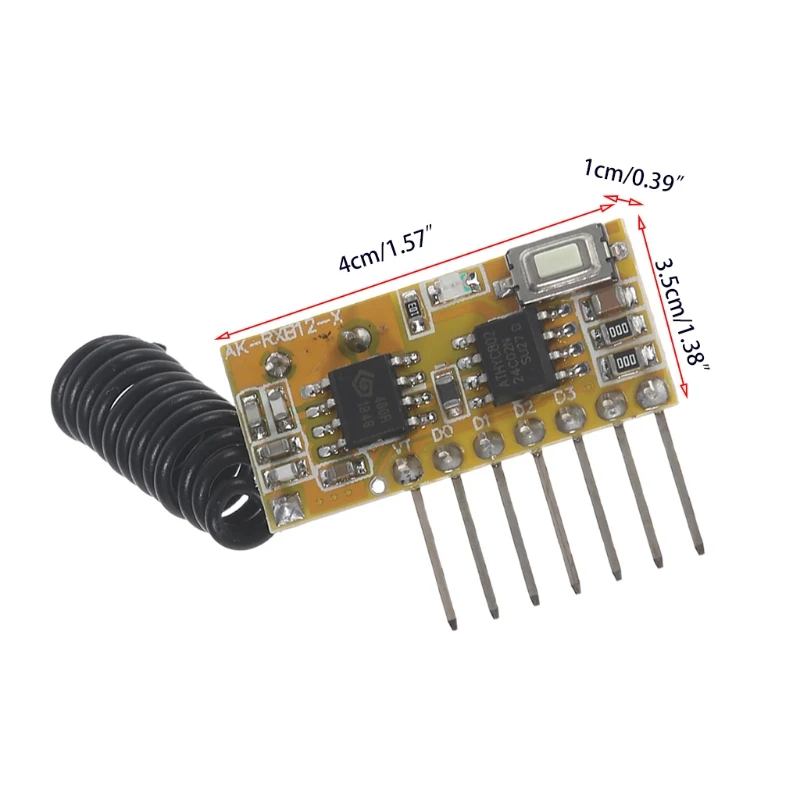 M2EC Wireless Decoding Remote Control Switch Transmitter Module 433.92 MHz 315 MHz Learning Receiver Superheterodyne AKRXB12X
M2EC Wireless Decoding Remote Control Switch Transmitter Module 433.92 MHz 315 MHz Learning Receiver Superheterodyne AKRXB12X