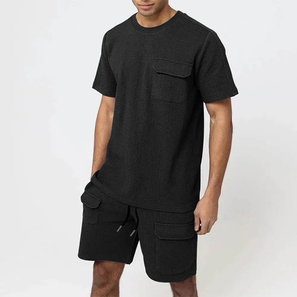 2021 Summer New Men Casual Shorts Sets Solid Color Pockets 2-piece T-shirt Shorts Tracksuit Sportswear Activewear Men's Clothing
2021 Summer New Men Casual Shorts Sets Solid Color Pockets 2-piece T-shirt Shorts Tracksuit Sportswear Activewear Men's Clothing