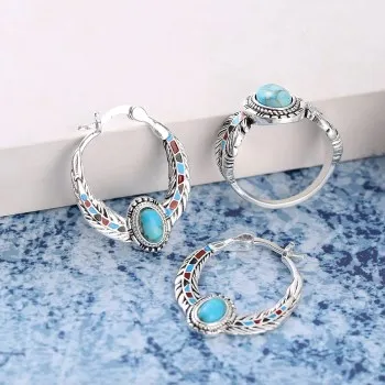 New Luxury Inlaid Turquoise Eagle Feather Earrings Party Wedding Earrings E537 Earrings for Women Wholesale Crochet Earrings
New Luxury Inlaid Turquoise Eagle Feather Earrings Party Wedding Earrings E537 Earrings for Women Wholesale Crochet Earrings