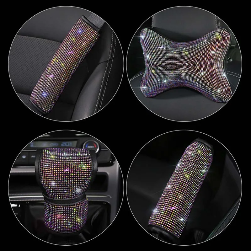 Crystal Car Seat belt cover pad Neck pillow Waist Support Steering wheel cover Auto Interior Accessories
Crystal Car Seat belt cover pad Neck pillow Waist Support Steering wheel cover Auto Interior Accessories