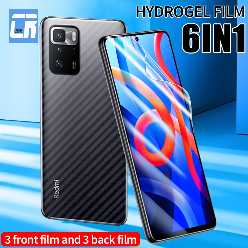 6in1 Full Cover Hydrogel Film for Xiaomi Redmi Note 11 10 Pro Screen Protector for Xiaomi 11 11T Poco F3 X3 Pro Back Soft Film
6in1 Full Cover Hydrogel Film for Xiaomi Redmi Note 11 10 Pro Screen Protector for Xiaomi 11 11T Poco F3 X3 Pro Back Soft Film