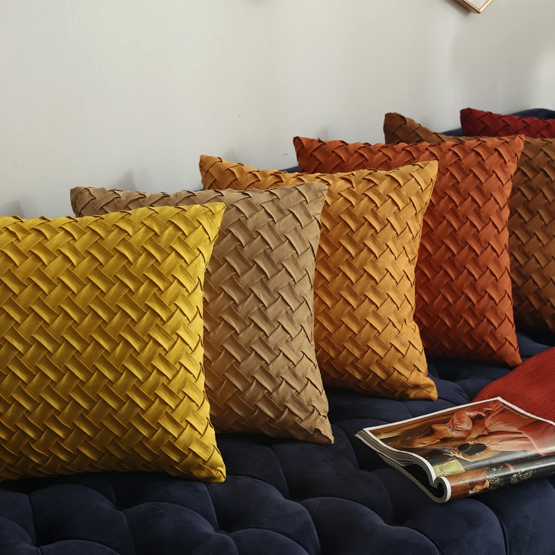 Solid Yellow Brown Dark Red Cushion Cover Soft Faux Suede Home Decorative Pillow Cover Woven Pattern 45x45cm/30x50cm
Solid Yellow Brown Dark Red Cushion Cover Soft Faux Suede Home Decorative Pillow Cover Woven Pattern 45x45cm/30x50cm