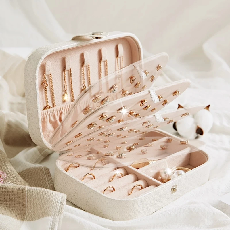 Protable Leather Jewelry Storage Box Earrings Ring Necklace Case Jewel Packaging Travel Cosmetics Beauty Organizer Container Box
Protable Leather Jewelry Storage Box Earrings Ring Necklace Case Jewel Packaging Travel Cosmetics Beauty Organizer Container Box