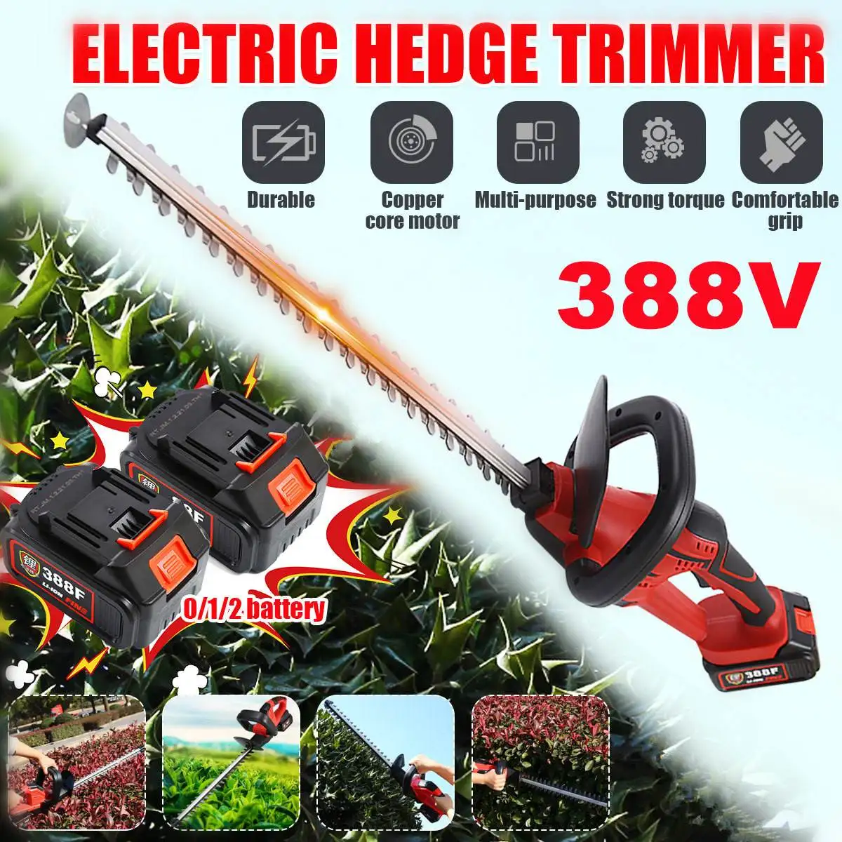 388V Cordless Hedge Trimmer Quick Charge Rechargeable Electric Trimmer 1800r Pruning Saw with Dual Blade Saw For Makita battery
388V Cordless Hedge Trimmer Quick Charge Rechargeable Electric Trimmer 1800r Pruning Saw with Dual Blade Saw For Makita battery