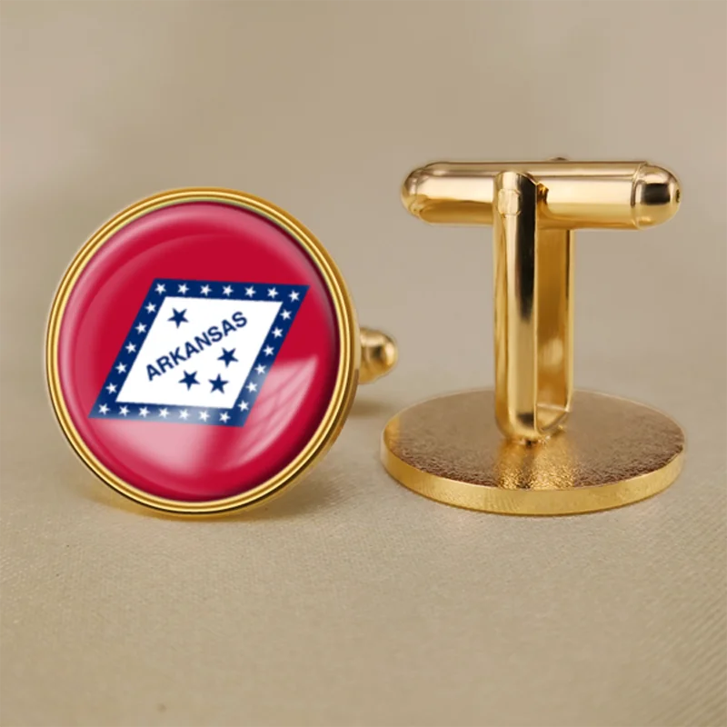 

Seal of USArkansas State of United States of America Map Flag Cufflinks