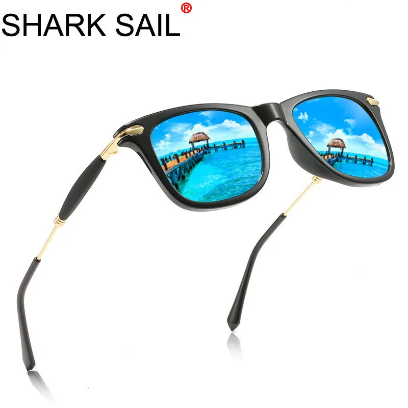 Акула парус модные квадратные женские поляризационные солнцезащитные очки UV400
