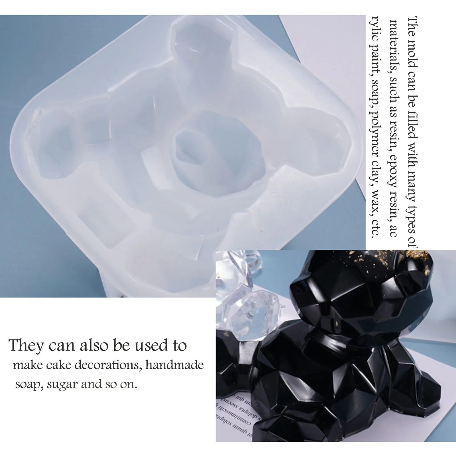 Children's toys Diy Crystal Glue Drop Mould Mirror Stereo Ornaments Geometry Bear Silicone Mould Crafts Exquisite gift for kids 
Children's toys Diy Crystal Glue Drop Mould Mirror Stereo Ornaments Geometry Bear Silicone Mould Crafts Exquisite gift for kids