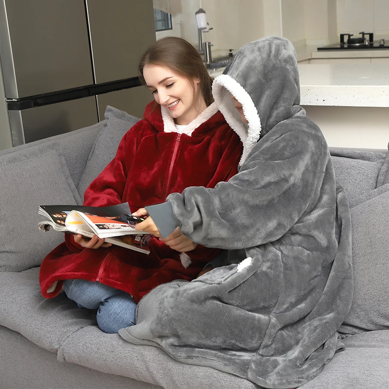 Fleece Blanket With Sleeves Fluffy Blankets Winter Hoodie Sweatshirts Oversized Blanket Warm Soft Robe Sherpa Coats
Fleece Blanket With Sleeves Fluffy Blankets Winter Hoodie Sweatshirts Oversized Blanket Warm Soft Robe Sherpa Coats