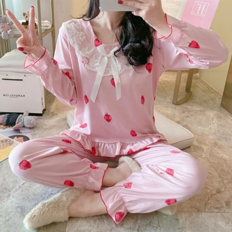 Autumn winter pajamas women long sleeve two piece set cute cartoon sleepwear girl's large size casual pijama female pyjama suit
Autumn winter pajamas women long sleeve two piece set cute cartoon sleepwear girl's large size casual pijama female pyjama suit