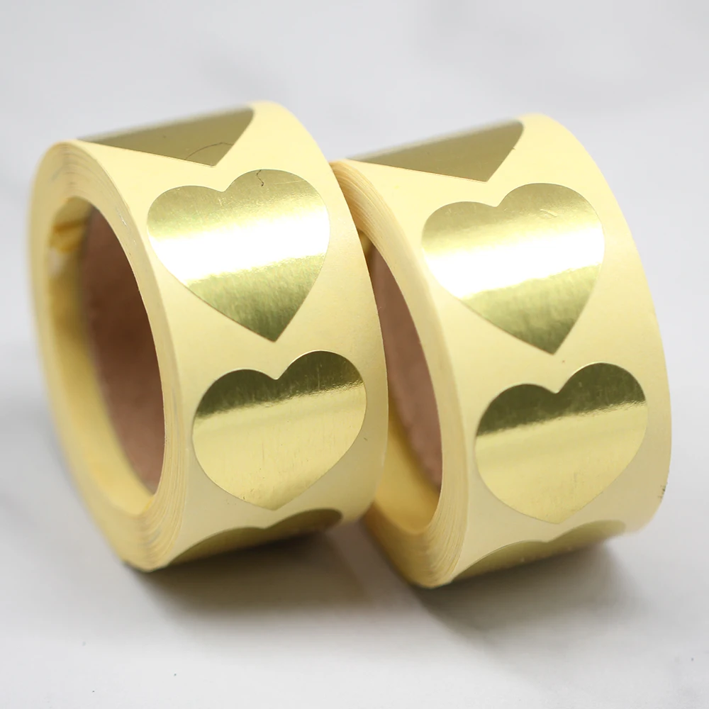 Round Gold Foil Heart Stickers Seal Label Sticker Stationery Envelopes Cake Box Decoration 500pcs/Roll
Round Gold Foil Heart Stickers Seal Label Sticker Stationery Envelopes Cake Box Decoration 500pcs/Roll