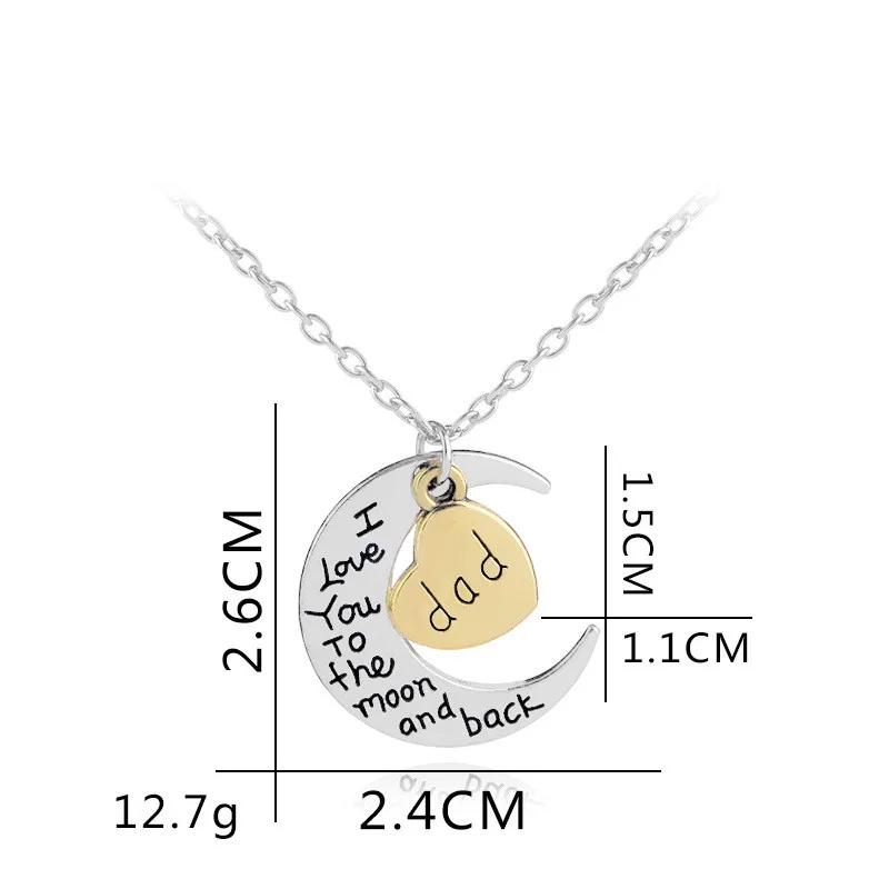 I Love You To The Moon & Back Family Heart Silver Color Necklace Pendant For Women Men Daughter Sister Mom Dad Jewelry Gifts
I Love You To The Moon & Back Family Heart Silver Color Necklace Pendant For Women Men Daughter Sister Mom Dad Jewelry Gifts