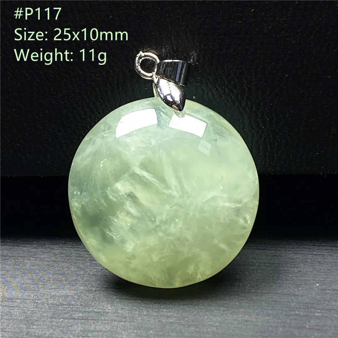 

Top Natural Green Prehnite Stone Pendant Jewelry For Women Men Healing Luck Wealth Crystal 25x10mm Beads Gemstone Silver AAAAA
