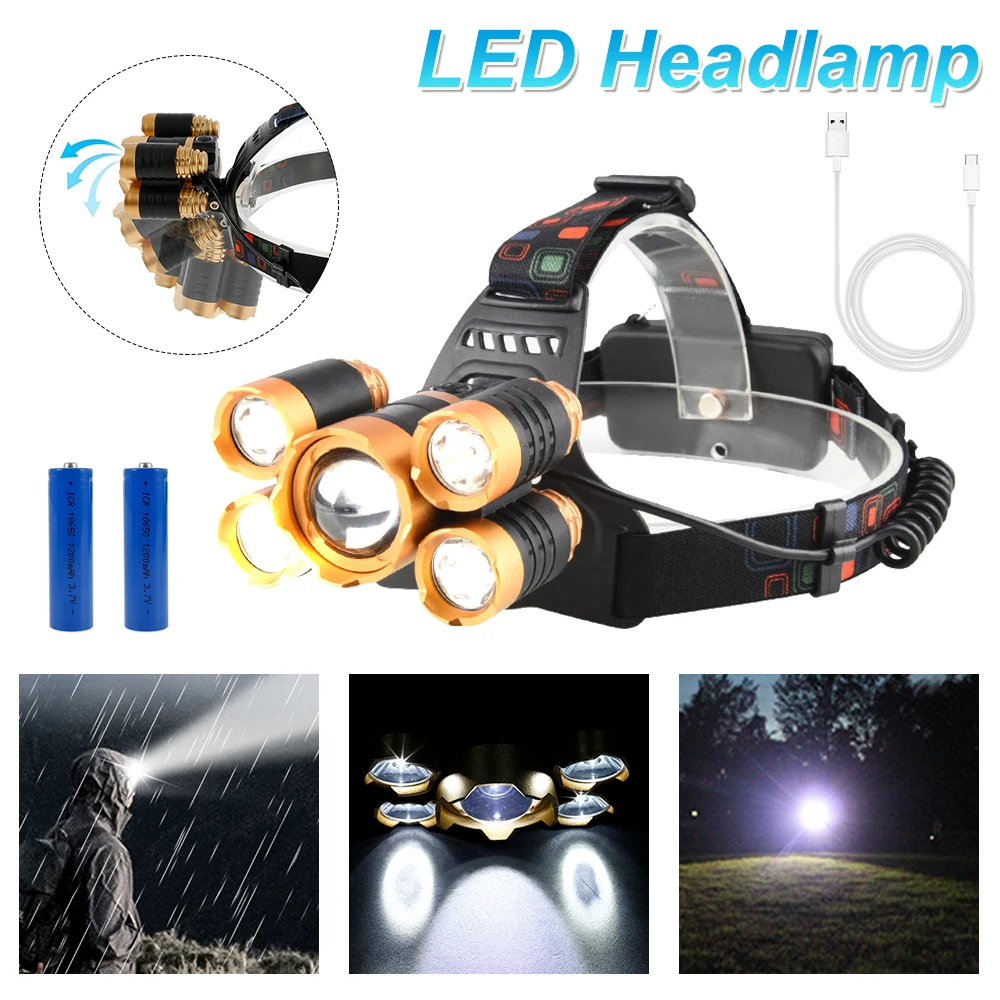 LED Rechargeable Headlamp USB Waterproof Work Light 4 Modes Zoomable Head Torch Hiking Camping Lamp Flashlights
LED Rechargeable Headlamp USB Waterproof Work Light 4 Modes Zoomable Head Torch Hiking Camping Lamp Flashlights