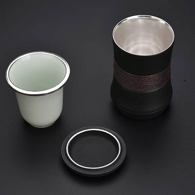 Ceramic 999 Silver Gilt Tea Cup Silver Gilt Tea Cup with Lid Filter 330ML
Ceramic 999 Silver Gilt Tea Cup Silver Gilt Tea Cup with Lid Filter 330ML
