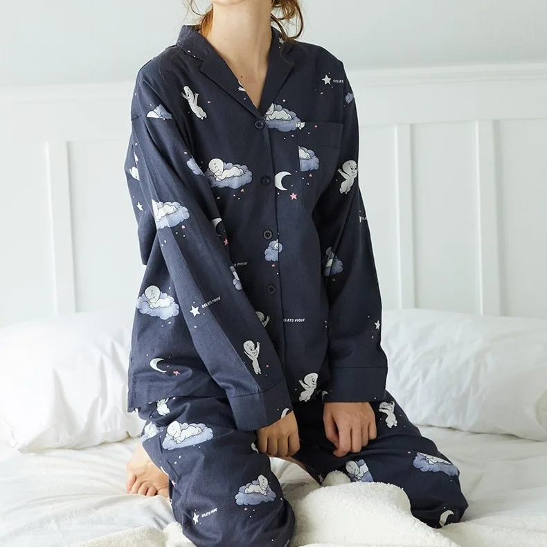 2021 Autumn and Winter Cartoon Printing Cute Soft Cotton Brushed Pajamas Set for Ladies Homewear Cotton Pyjama Femme Hiver
2021 Autumn and Winter Cartoon Printing Cute Soft Cotton Brushed Pajamas Set for Ladies Homewear Cotton Pyjama Femme Hiver