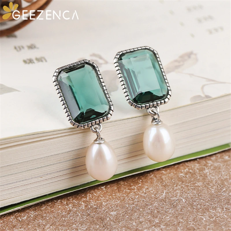 Green Crystal Natural Pearl Earring For Women S925 Silver Fine Jewelry Geometric Water-drop Stud Earrings Trendy Party Gift
Green Crystal Natural Pearl Earring For Women S925 Silver Fine Jewelry Geometric Water-drop Stud Earrings Trendy Party Gift