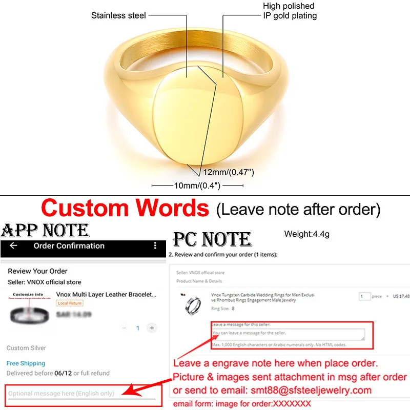 Vnox Customized Signet Ring for Men Women,Chunky Punk Stamp Square Round Top Finger Band,Rock Gentle Fraternal Rings Gift
Vnox Customized Signet Ring for Men Women,Chunky Punk Stamp Square Round Top Finger Band,Rock Gentle Fraternal Rings Gift