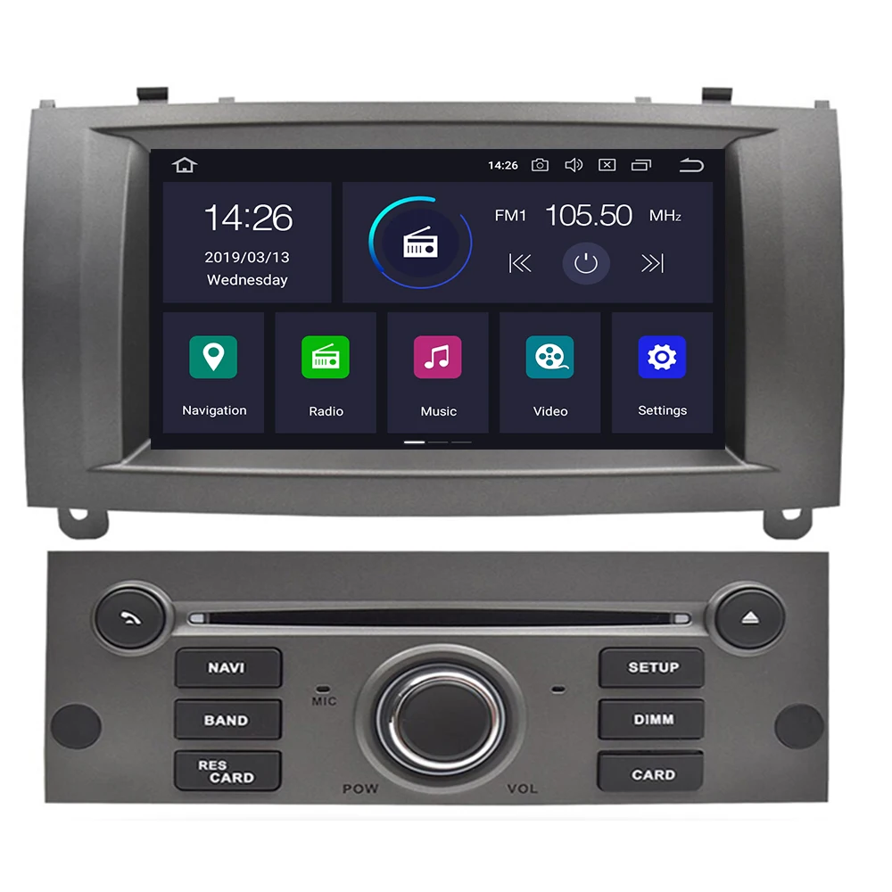 Автомагнитола для Peugeot 407 стерео система под управлением Android 10 с 7 "экраном GPS