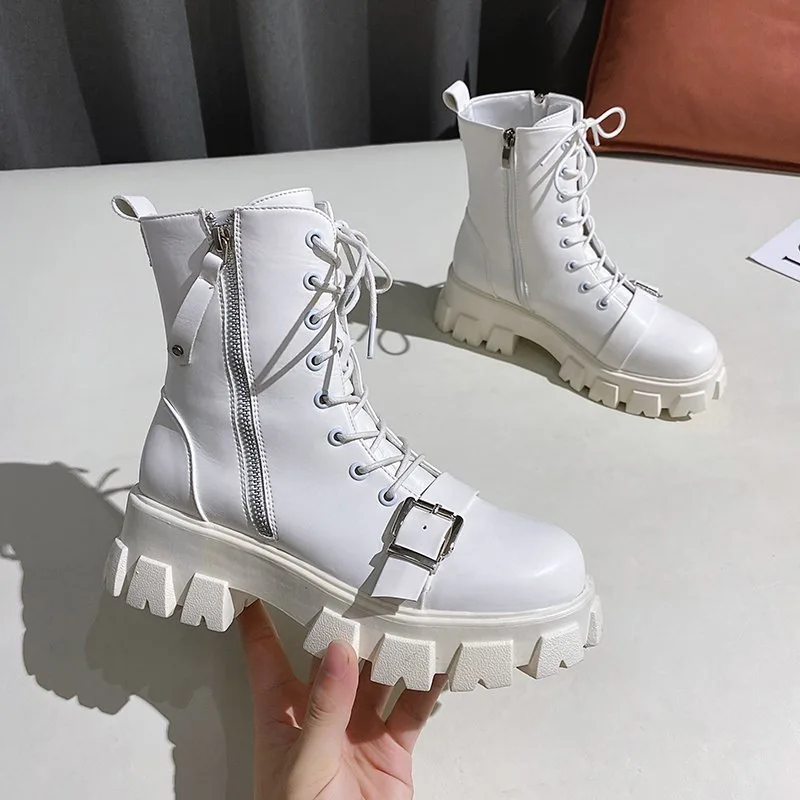 New Winter Ankle Boots for Women Motorcycle Boots Chunky Heels Casual Lacing Round Toe Platform Boots Shoes Female
New Winter Ankle Boots for Women Motorcycle Boots Chunky Heels Casual Lacing Round Toe Platform Boots Shoes Female
