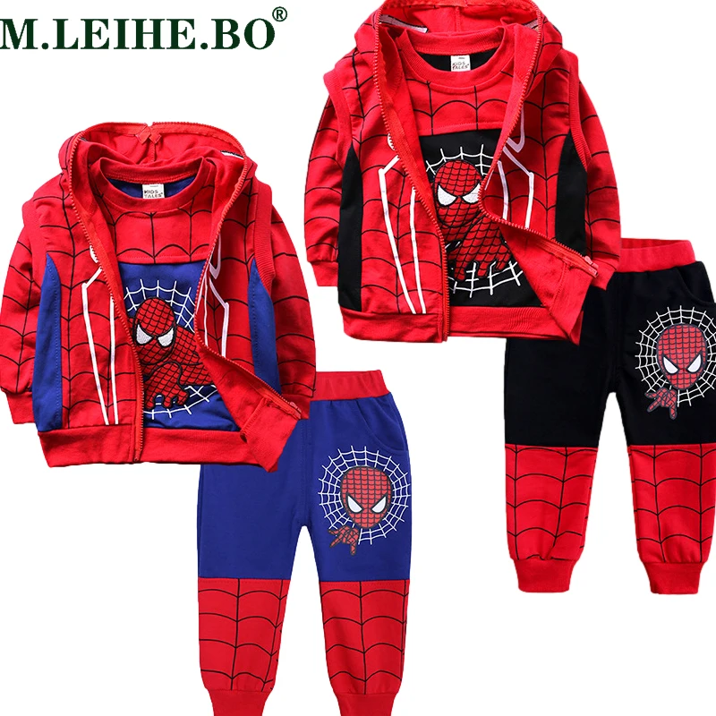 Фото 3 шт./компл. детский спортивный костюм Человек-паук | Детская одежда и обувь