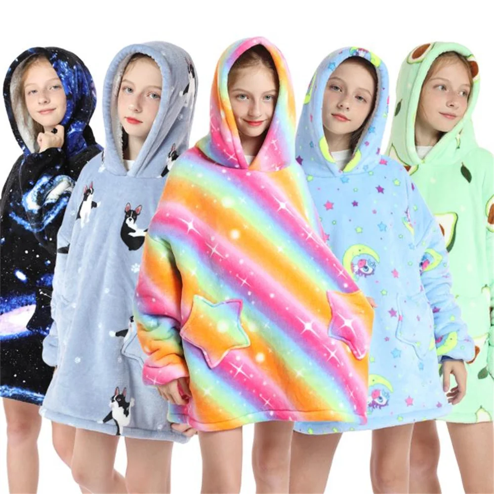 New Hooded Bathrobe Warm Flannel Lazy TV Blanket Pajamas Winter Children's Free Size Cute Hedging Cold-proof Nightgown Blanket
New Hooded Bathrobe Warm Flannel Lazy TV Blanket Pajamas Winter Children's Free Size Cute Hedging Cold-proof Nightgown Blanket