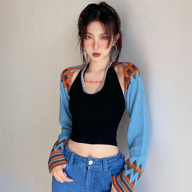Weird Girl Retro Ins Style Contrast Color Knitted Cardigan Design Sense Niche Flab Hiding Slimming and Short Inverness
Weird Girl Retro Ins Style Contrast Color Knitted Cardigan Design Sense Niche Flab Hiding Slimming and Short Inverness