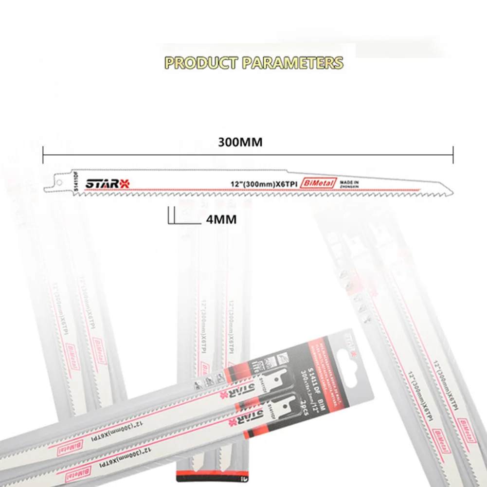 2PCS Reciprocating Saw Blades Sharp Bimetal Jigsaw Blade Cutter S1411DF For Wood Metal Cutting Power Tool Accessories 300*19mm
2PCS Reciprocating Saw Blades Sharp Bimetal Jigsaw Blade Cutter S1411DF For Wood Metal Cutting Power Tool Accessories 300*19mm
