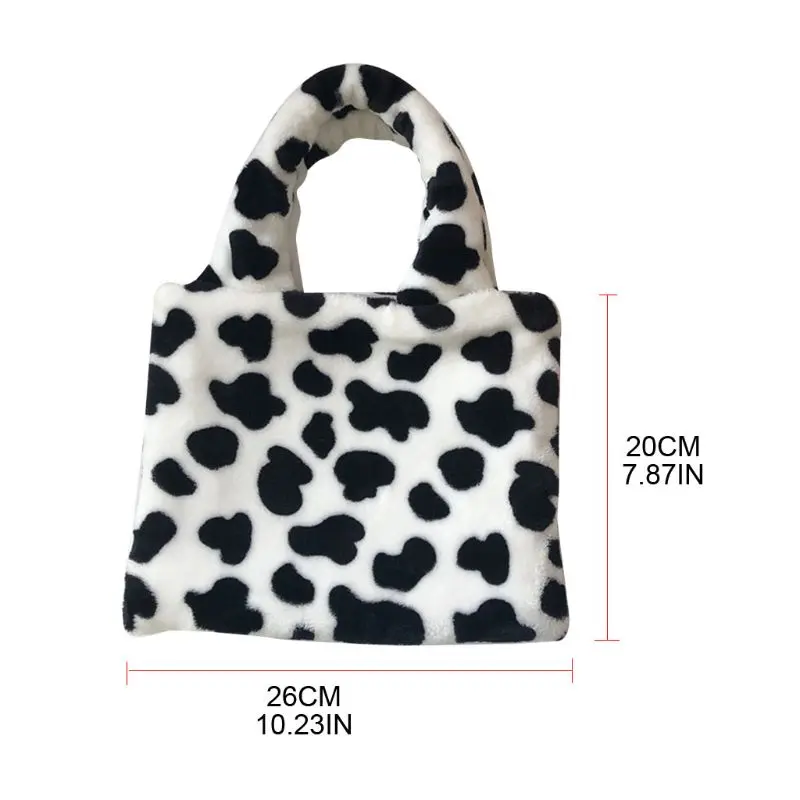 New Women Plush Handbag Cow Pattern Bag Ladies Fashion Cartoon Tote Bags for Female Casual Purses
New Women Plush Handbag Cow Pattern Bag Ladies Fashion Cartoon Tote Bags for Female Casual Purses