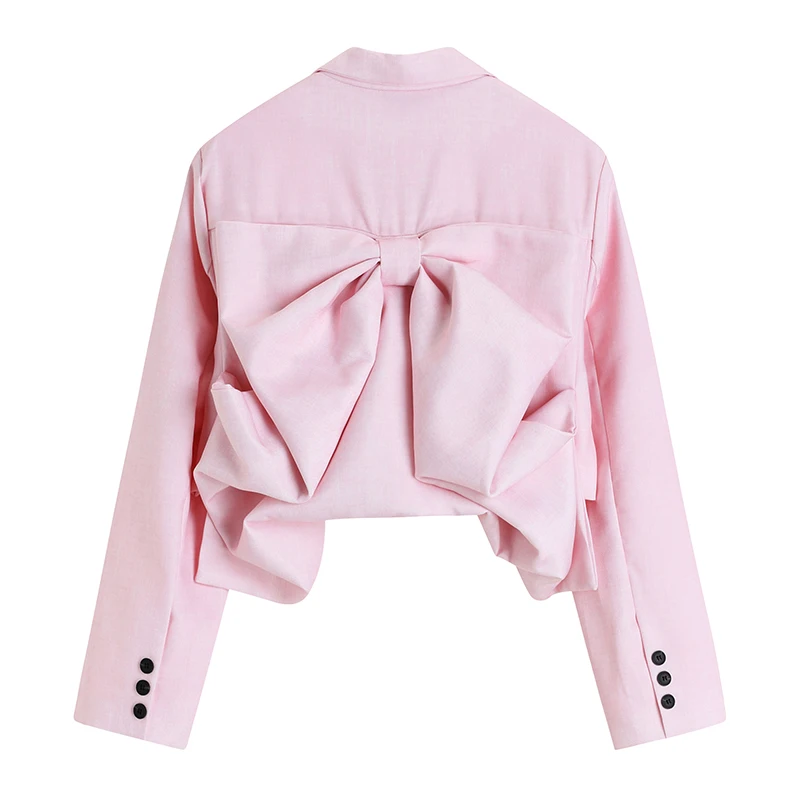 2022 New Pink Solid Color Women's Blazer Jacket Bow Single Breasted Autumn Sweet Elegant Long Sleeve Korean Fashion Short Coat
2022 New Pink Solid Color Women's Blazer Jacket Bow Single Breasted Autumn Sweet Elegant Long Sleeve Korean Fashion Short Coat