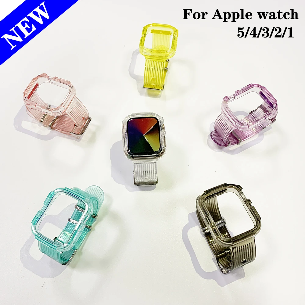 newest transparent Sport belt for Apple Watch6 se Band Series 1 2 3 4 5 6 Rubber case for Iwatch Strap 38mm 40mm 42mm 44mm
newest transparent Sport belt for Apple Watch6 se Band Series 1 2 3 4 5 6 Rubber case for Iwatch Strap 38mm 40mm 42mm 44mm