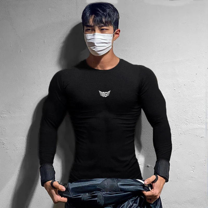 Muscleguys Running T-shirt Compression Tight Long Sleeve Fitness Mens Sports Shirt Jogging Quick Dry Training Tees Gym Clothing
Muscleguys Running T-shirt Compression Tight Long Sleeve Fitness Mens Sports Shirt Jogging Quick Dry Training Tees Gym Clothing