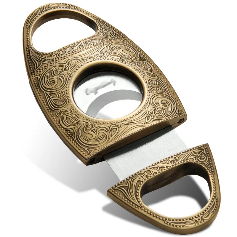 Cigar cut sharp blade stainless steel double blade thickening two-color optional pull ring opening and closing scissors c
Cigar cut sharp blade stainless steel double blade thickening two-color optional pull ring opening and closing scissors c