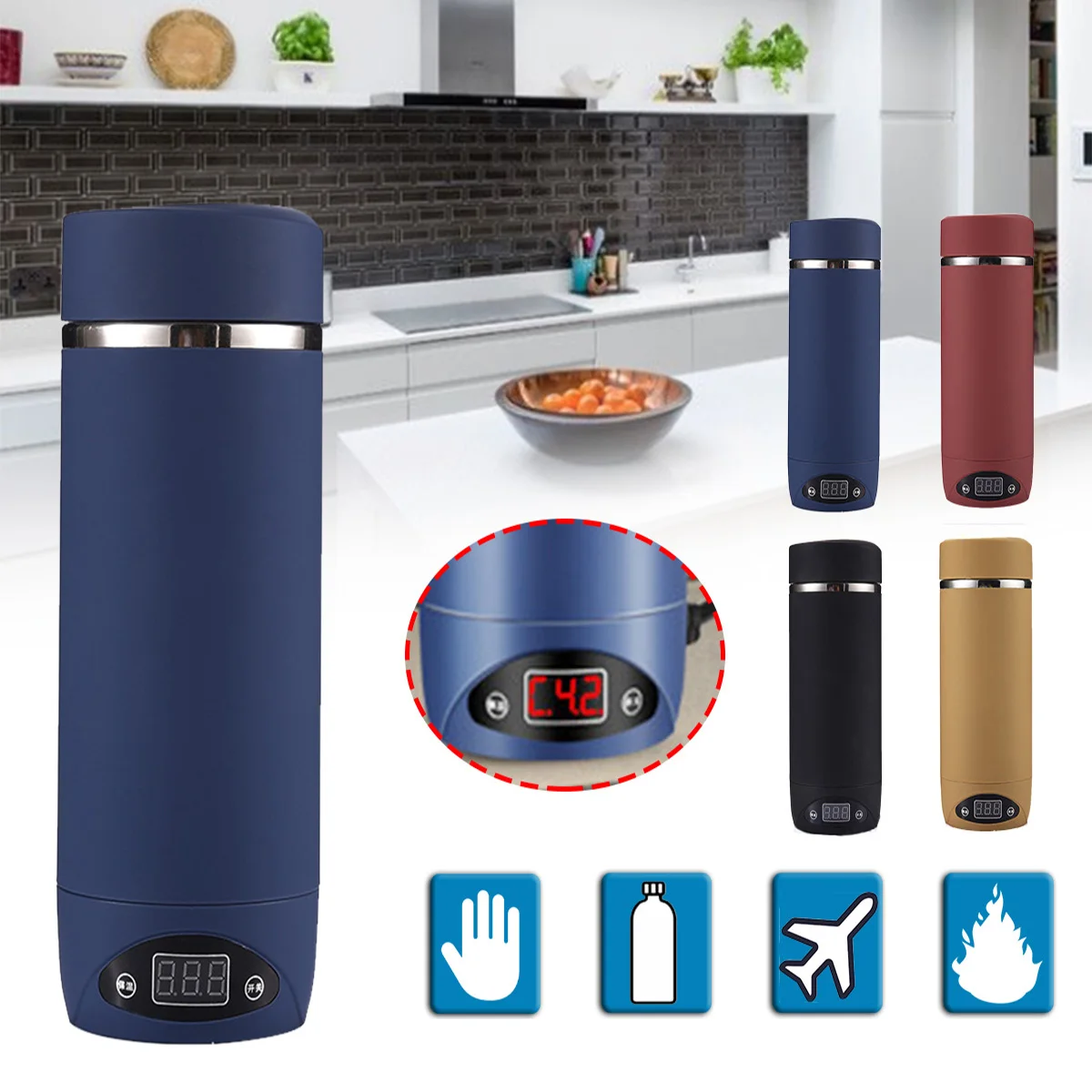 420ML Portable Electric Kettle Thermal Cup Make tea Coffee Travel Boil water Keep warm Smart Water Kettle Kitchen Appliances
420ML Portable Electric Kettle Thermal Cup Make tea Coffee Travel Boil water Keep warm Smart Water Kettle Kitchen Appliances