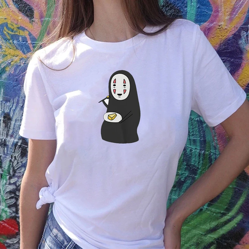 Spirited Away Anime No Face Man Printed T Shirt O-neck Summer Casual Fashion Cotton Black White Tops Miyazaki Hayao Cartoon Tee
Spirited Away Anime No Face Man Printed T Shirt O-neck Summer Casual Fashion Cotton Black White Tops Miyazaki Hayao Cartoon Tee