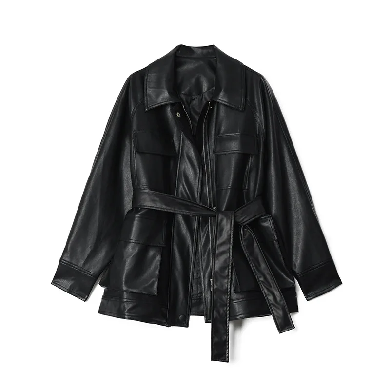 PU Leather Black Jacket Coat for Woman 2020 Autumn Winter Harajuku Kpop Korean Style Woman Clothing
PU Leather Black Jacket Coat for Woman 2020 Autumn Winter Harajuku Kpop Korean Style Woman Clothing