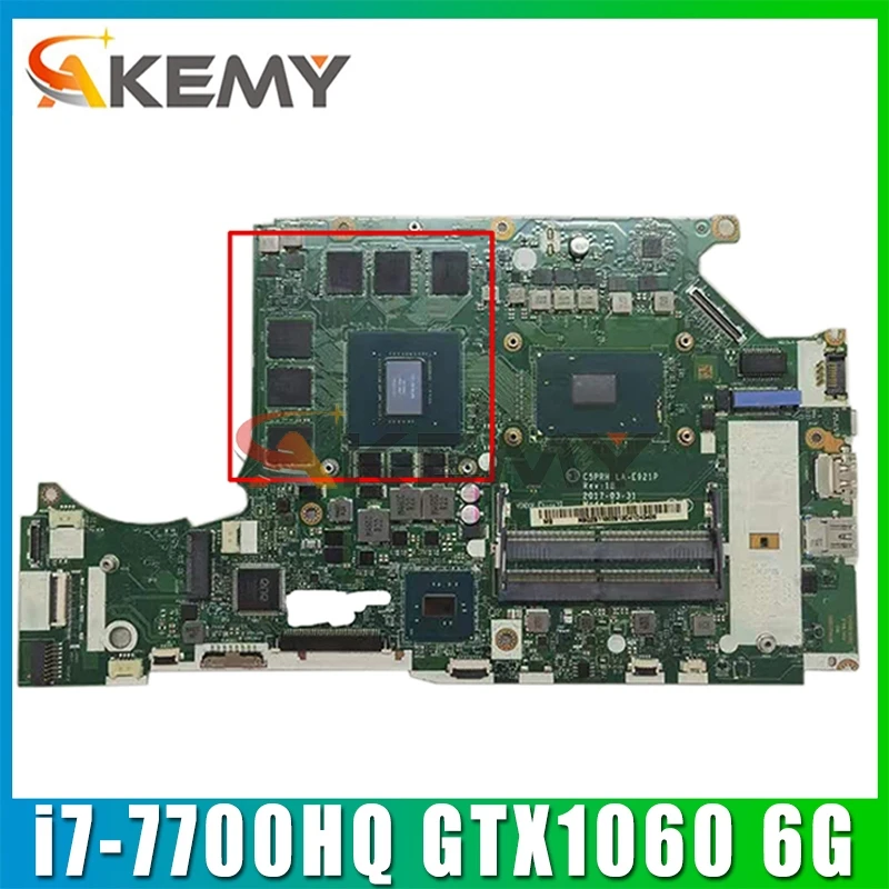 

For Acer Predator Helios 300 G3-571 Laptop motherboard NB.Q2B11.001 NBQ2B11001 i7-7700HQ GPU GTX1060 6G C5PRH LA-E921P Mainboard