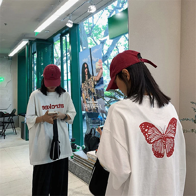 Top Women's t-shirts summer tra foff white butterfly print round neck mid-length top harajuku sweet and loose y2k woman tshirts
Top Women's t-shirts summer tra foff white butterfly print round neck mid-length top harajuku sweet and loose y2k woman tshirts