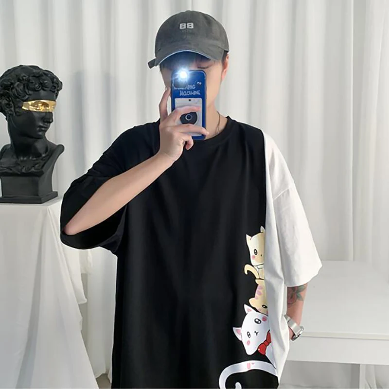Funny Cute Anime Cat Print T-Shirt 2021 Summer Simple Hip Hop All-Match Streetwear Harajuku Vintage Style Couple Balck Clothes
Funny Cute Anime Cat Print T-Shirt 2021 Summer Simple Hip Hop All-Match Streetwear Harajuku Vintage Style Couple Balck Clothes