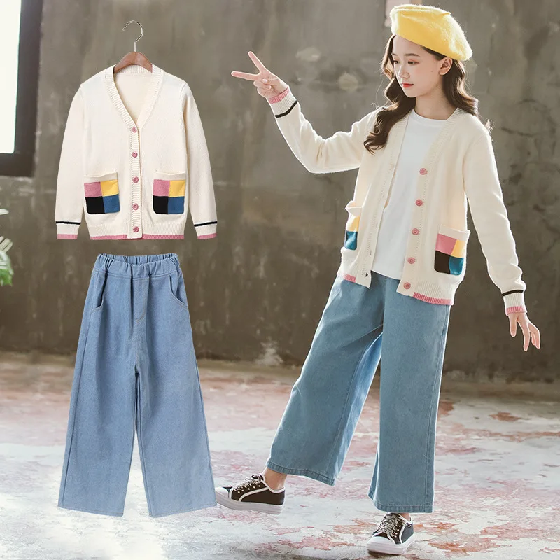 Charming Two Piece Spring Autumn Teens Children Clothes Baby Girls Suit Jean +Coat Kids Toddler Outwear High Quality
Charming Two Piece Spring Autumn Teens Children Clothes Baby Girls Suit Jean +Coat Kids Toddler Outwear High Quality