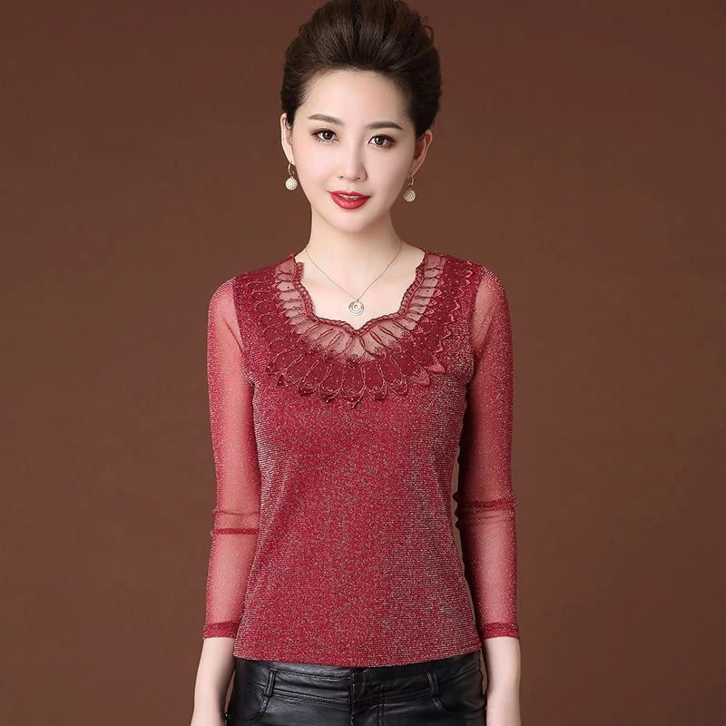 Women's Spring Autumn Style Lace Blouses New Women's Long Sleeve Elegant Slight Transparent Casual Women's Lace Tops
Women's Spring Autumn Style Lace Blouses New Women's Long Sleeve Elegant Slight Transparent Casual Women's Lace Tops