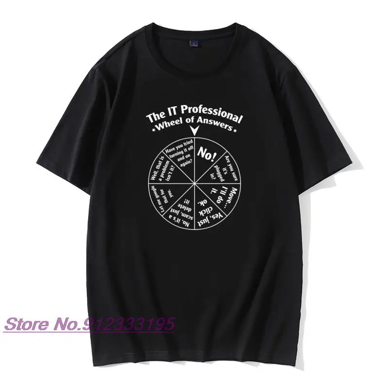 Casual The IT Professional Wheel Of Answers Tshirts Men Cotton T Shirts Programmer Programming Software Engineer Tees
Casual The IT Professional Wheel Of Answers Tshirts Men Cotton T Shirts Programmer Programming Software Engineer Tees