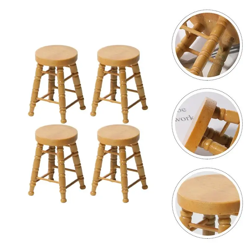 4Pcs Durable Practical Delicate Convenient Dollhouse Decorations Mini Stools for Kids
4Pcs Durable Practical Delicate Convenient Dollhouse Decorations Mini Stools for Kids