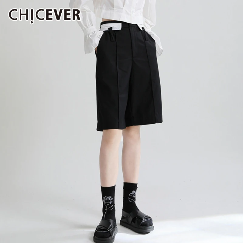 CHICEVER корейские модные черные повседневные шорты для женщин с высокой талией свободные минималистичные однотонные шорты женская одежда лет...
CHICEVER корейские модные черные повседневные шорты для женщин с высокой талией свободные минималистичные однотонные шорты женская одежда лет...