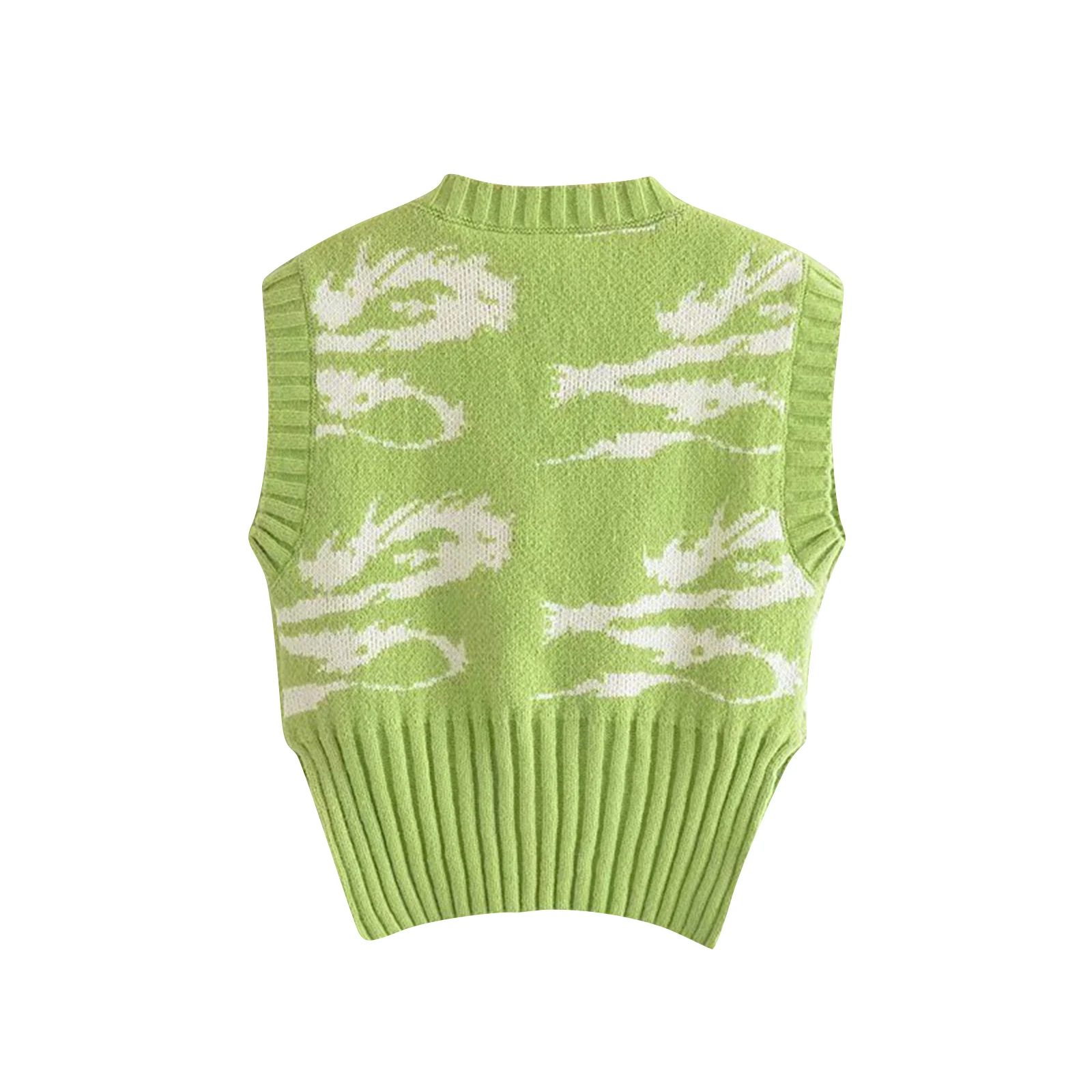 2021 New Women Knit Vest Adults Casual Style Sleeveless Color Block V-neck Sweater Green Fashion Style
2021 New Women Knit Vest Adults Casual Style Sleeveless Color Block V-neck Sweater Green Fashion Style