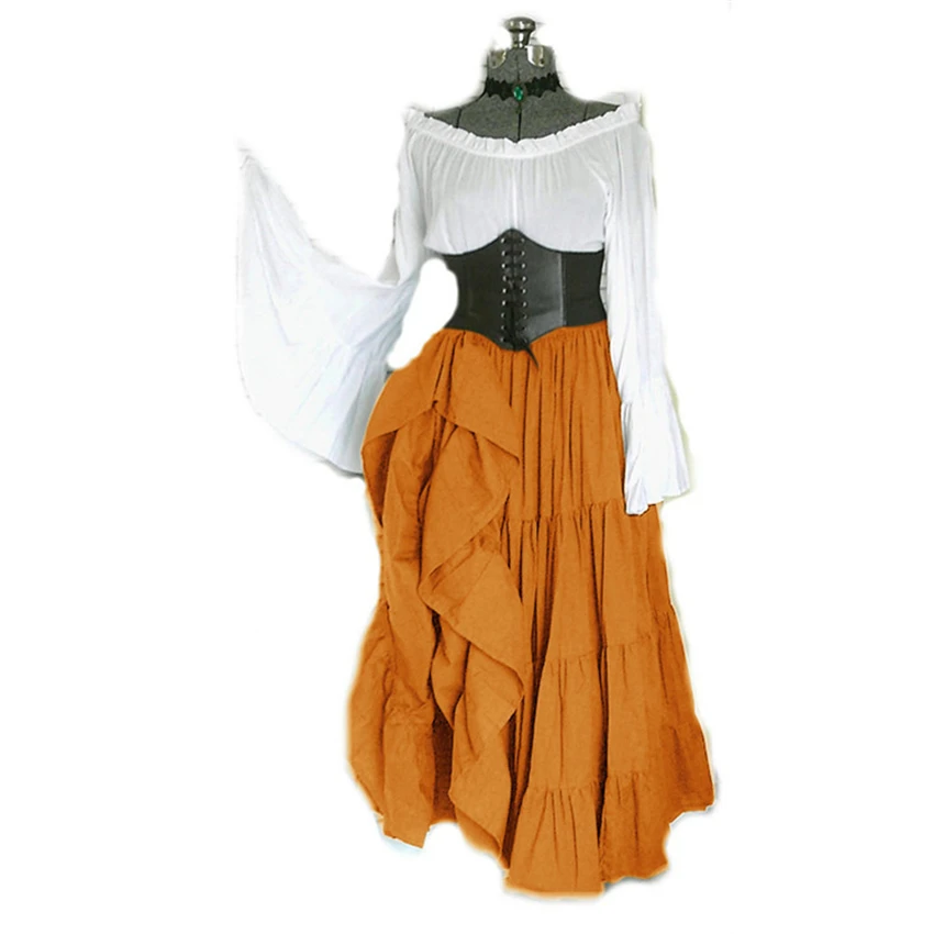 2020 New Halloween Women Medieval Cosplay Costumes Gothic Retro Victoria Middle Ages Carnival Long Sleeve Pleated Corset Dress
2020 New Halloween Women Medieval Cosplay Costumes Gothic Retro Victoria Middle Ages Carnival Long Sleeve Pleated Corset Dress