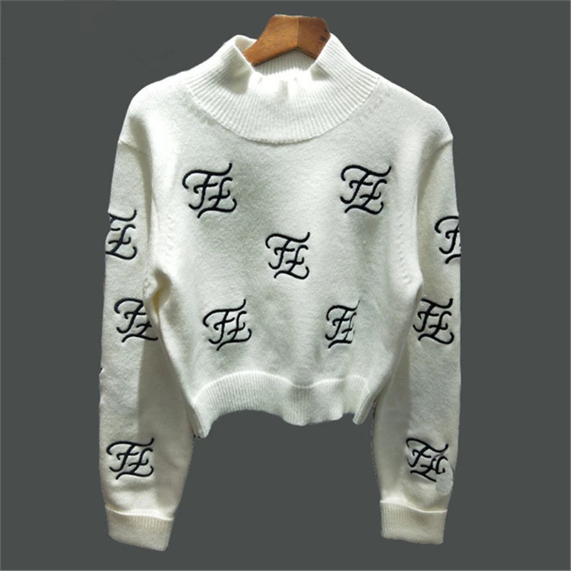 2021 New Spring Women Fashion Luxury Brand Sweater Female High Quality Brand Autumn Tops Ladies F Letter Embroidered Sweaters
2021 New Spring Women Fashion Luxury Brand Sweater Female High Quality Brand Autumn Tops Ladies F Letter Embroidered Sweaters