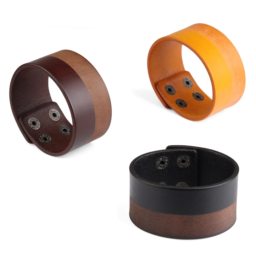 Fashion Punk Wide Genuine Leather Bracelets Adjustable Alloy Snap Button Charm Vintage Bangles Gifts For Men Jewelry
Fashion Punk Wide Genuine Leather Bracelets Adjustable Alloy Snap Button Charm Vintage Bangles Gifts For Men Jewelry